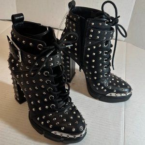 Ladies New 6M Black Leather Gianni Bini Boots